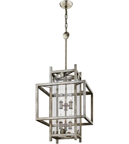 Troy Lighting F7133 Crosby 6 Light 18 inch Antique Silver Leaf Pendant Ceiling Light photo