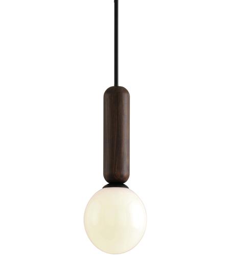 Troy Lighting F7664 Ensign 1 Light 7 inch Black And Natural Acacia Pendant Ceiling Light photo