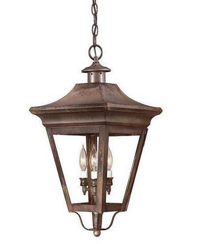 Troy Lighting FCD8935NR Oxford 3 Light 13 inch Natural Rust Outdoor Hanging Lantern in Clear Seeded photo
