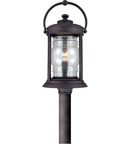 Troy Lighting Station Square 1 Light Post Lantern in Natural Rust P1415NR photo