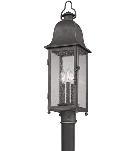 Troy Lighting P3215 Larchmont 3 Light 25 inch Aged Pewter Post photo