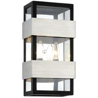 Troy Lighting B6522 Dana Point 2 Light 8 inch Black With Brushed Stainless Wall Sconce Wall Light photo thumbnail