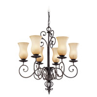 Troy Portobello 6Lt Chandelier Ceiling Mount Hanging In French Iron F1306FI photo thumbnail