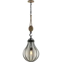 Troy Lighting F4905 Murphy 1 Light 14 inch Vintage Iron With Rustic Wood Pendant Ceiling Light photo thumbnail