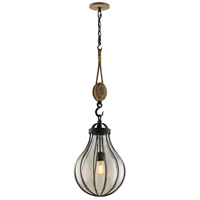 Troy Lighting F4905 Murphy 1 Light 14 inch Vintage Iron With Rustic Wood Pendant Ceiling Light alternative photo thumbnail