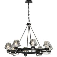Troy Lighting F5888 Faction 8 Light 34 inch Forged Iron and Polished Nickel Chandelier Ceiling Light, Clear Pressed Glass  photo thumbnail