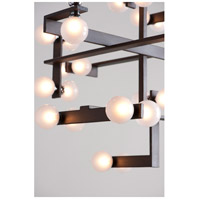 Troy Lighting F6077 Network 36 Light 44 inch Forest Bronze & Polished Chrom Chandelier Ceiling Light, Frosted Clear Glass alternative photo thumbnail