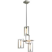 Troy Lighting F7104 Enigma 4 Light 24 inch Silver Leaf W Stainless Accent Chandelier Ceiling Light photo thumbnail