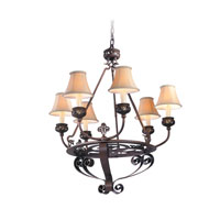 Troy Medallion 6Lt Chandelier Ceiling Mount Hanging In Gotham Bronze F8826GB photo thumbnail