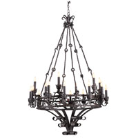 Troy Madera 18Lt Chandelier Ceiling Mount Hanging In Forged Black F8918FBK photo thumbnail