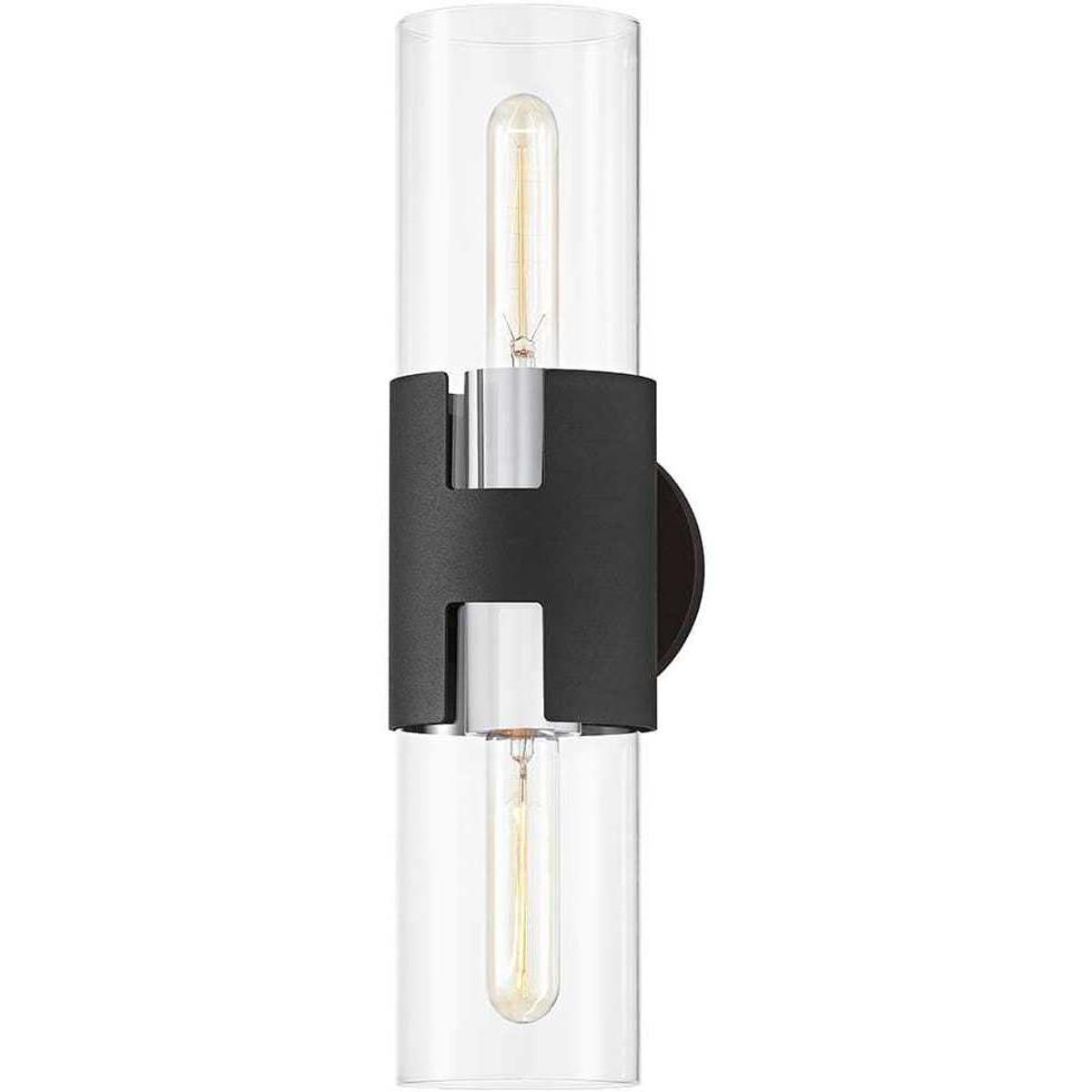 Troy Lighting B3231-PN/TBK Amado 2 Light 5 inch Polished Nickel/Texture Black Wall Sconce Wall Light in Polished Nickel/Textured Black
