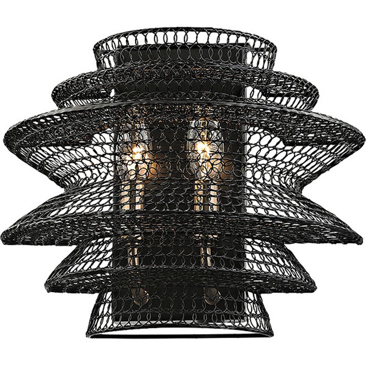 Troy Lighting B6012-SBK Kokoro 2 Light 12 inch Soft Black Wall Sconce Wall Light