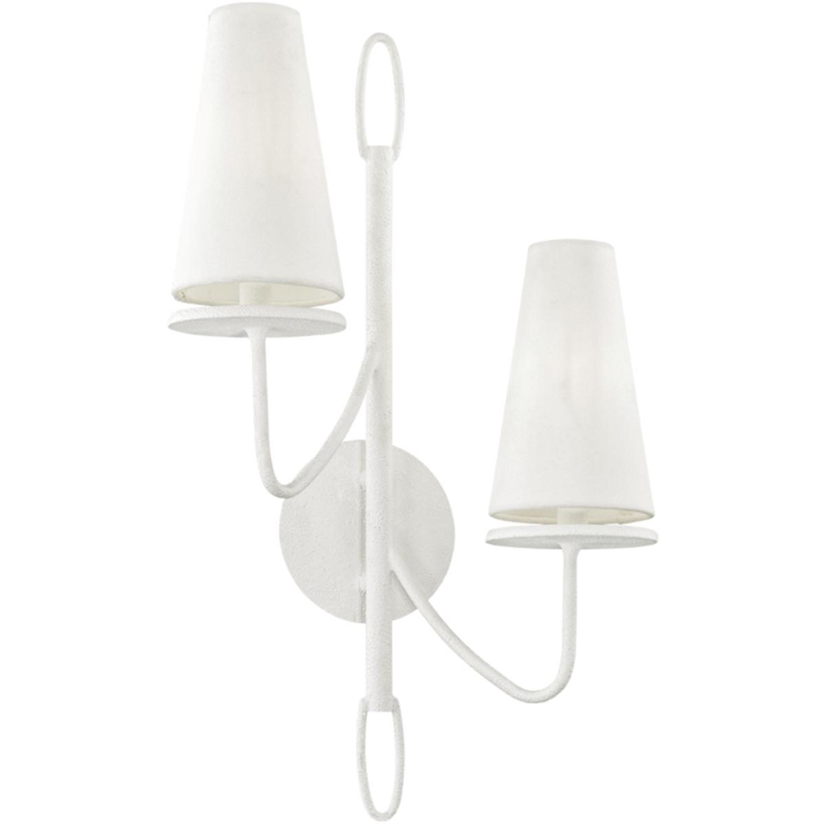 Troy Lighting B6282-GSW Marcel 2 Light 15 inch Gesso White Wall Sconce Wall Light