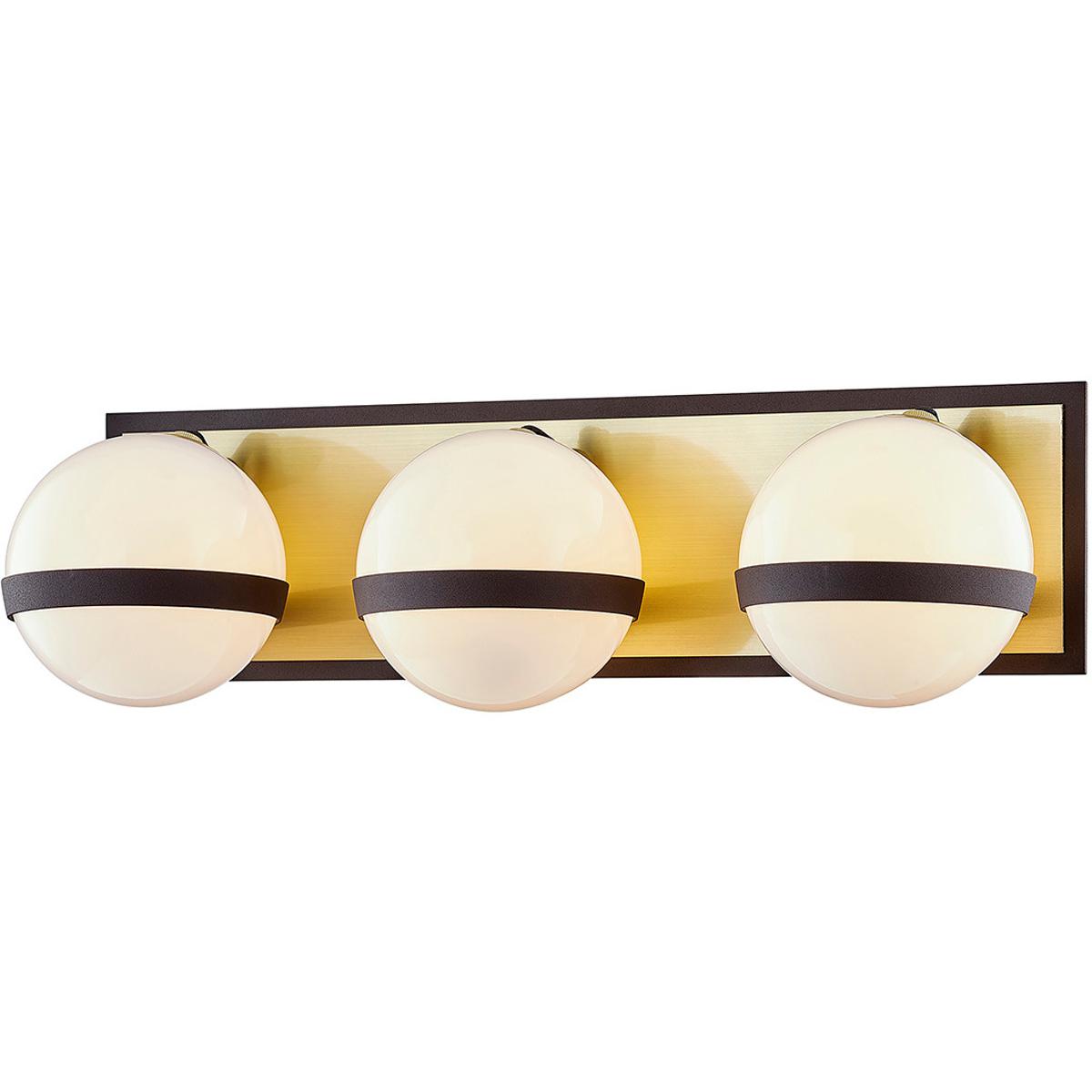 Troy Lighting B7473-TBZ/BBA Ace 3 Light 19.75 inch Textured Bronze/Brushed Brass Bath Vanity Wall Light
