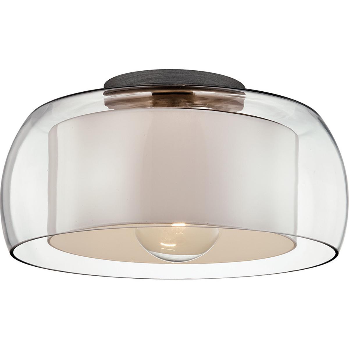 Troy Lighting Candace 1-Light Flush Mount â Graphite Clear Glass Ceiling Light (C7561-GRA)