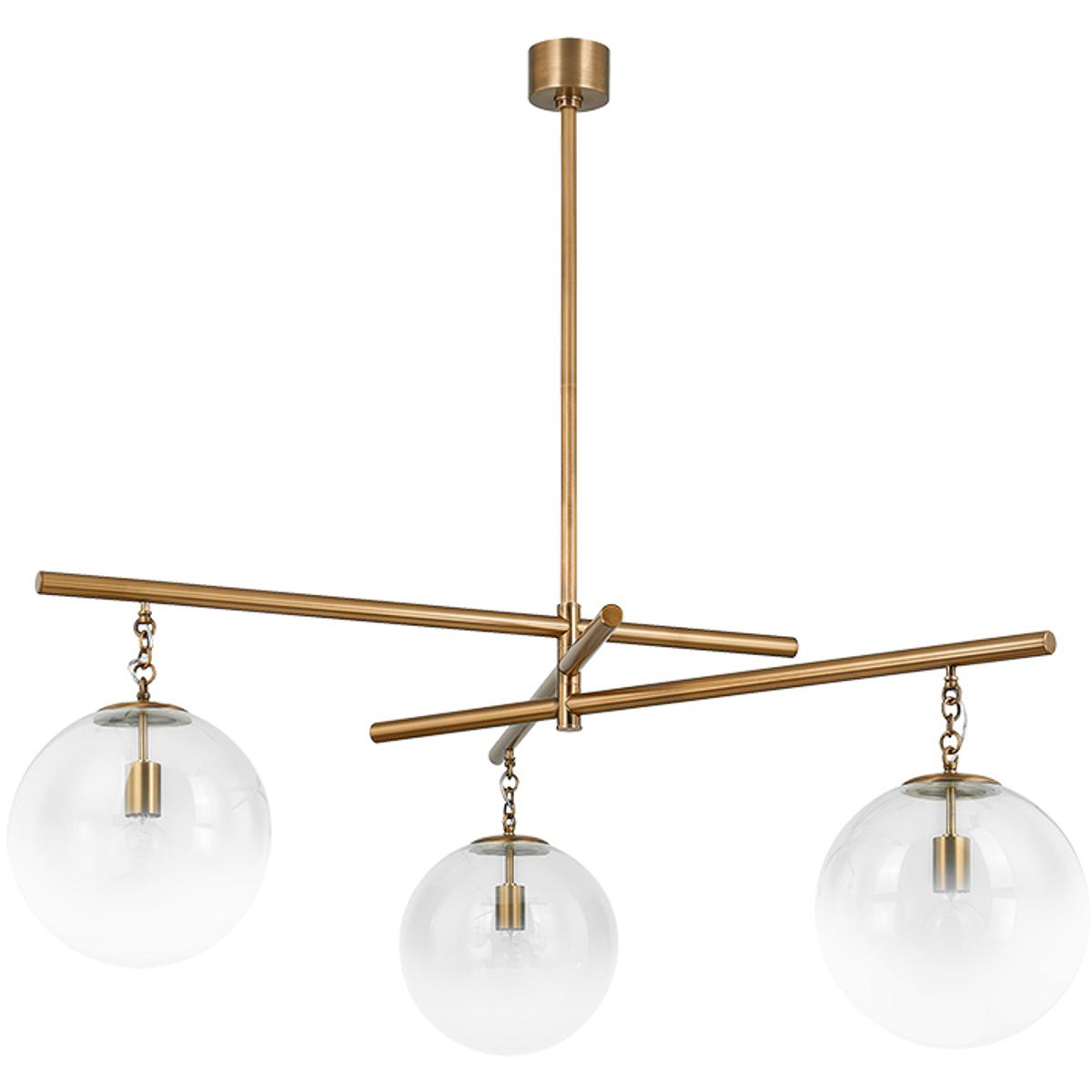 Troy Lighting F1059PBR Wade 3 Light 59 inch Patina Brass Chandelier Ceiling Light