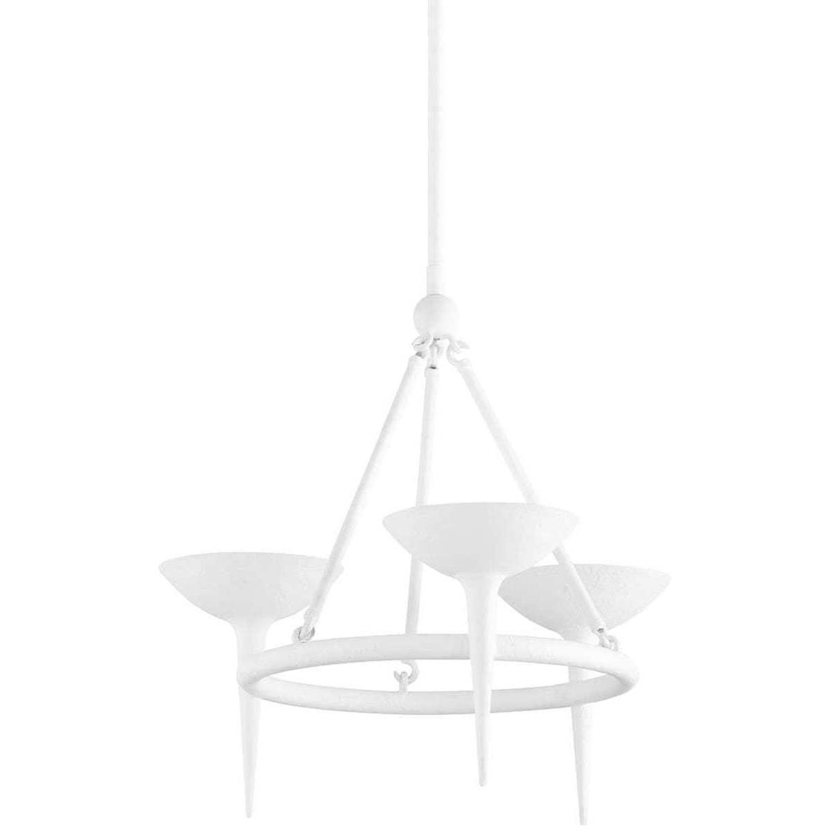 Troy Lighting F2603-GSW Cecilia 3 Light 25 inch Gesso White Chandelier Ceiling Light