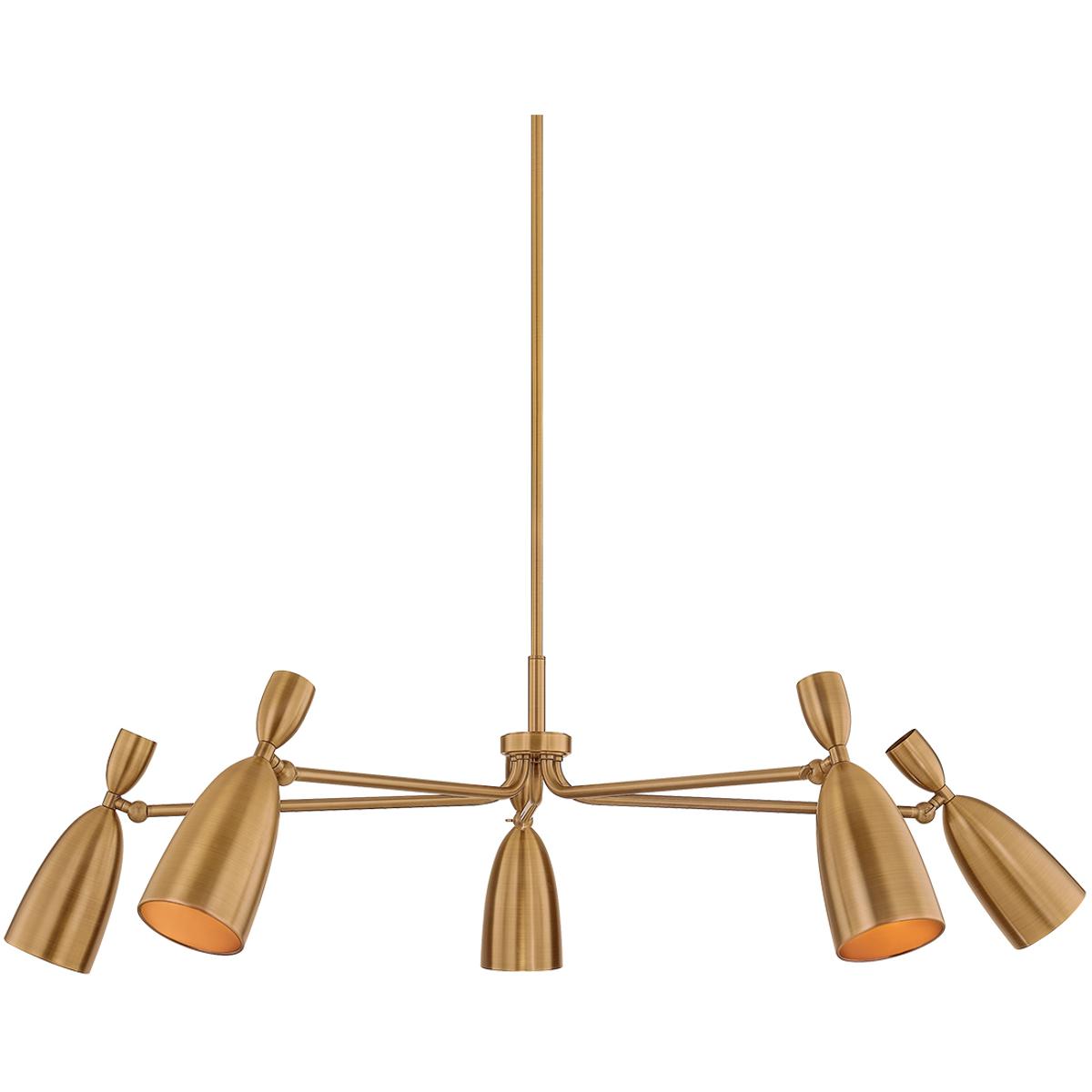 Troy Lighting F4050-PBR Spade 5 Light 49.25 inch Patina Brass Chandelier Ceiling Light