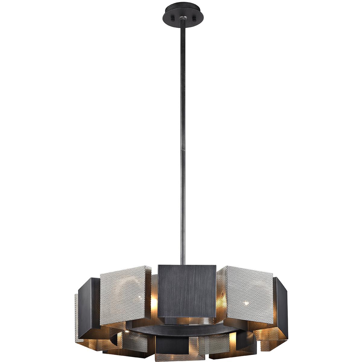 Troy Lighting F6045-GRA/BN Impression 10 Light 27.5 inch Graphite & Satin Nickel Chandelier Ceiling Light