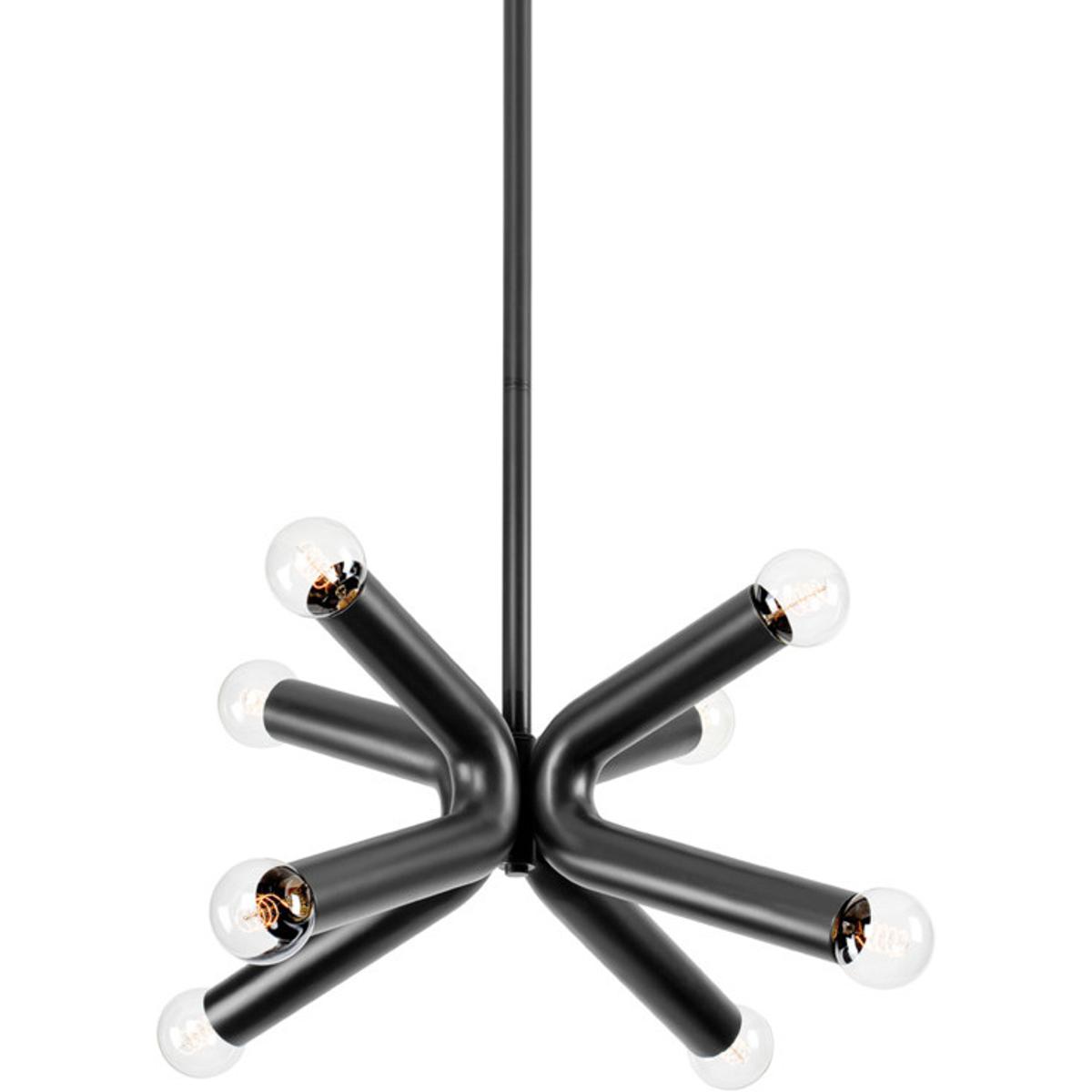 Troy Lighting F6134-SBK Dash 8 Light 34 inch Soft Black Chandelier Ceiling Light