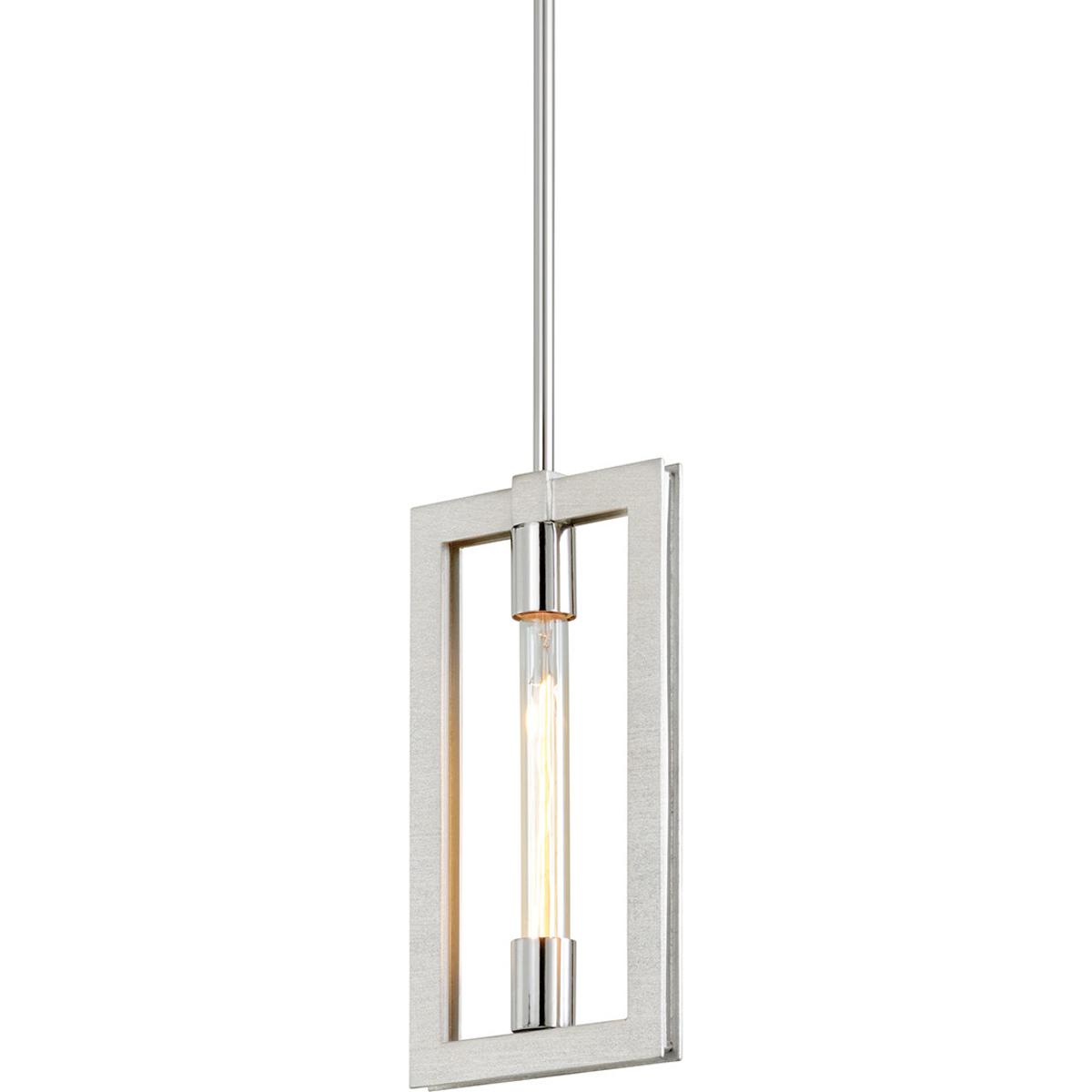 Troy Lighting F7103SLSS Enigma 1 Light 775 inch Silver LeafStainless Steel Pendant Ceiling Light