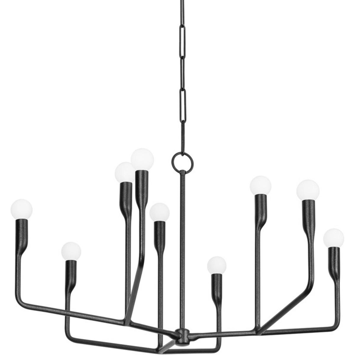 Troy Lighting F9232-FOR Norman 9 Light 32 inch Forged Iron Chandelier Ceiling Light