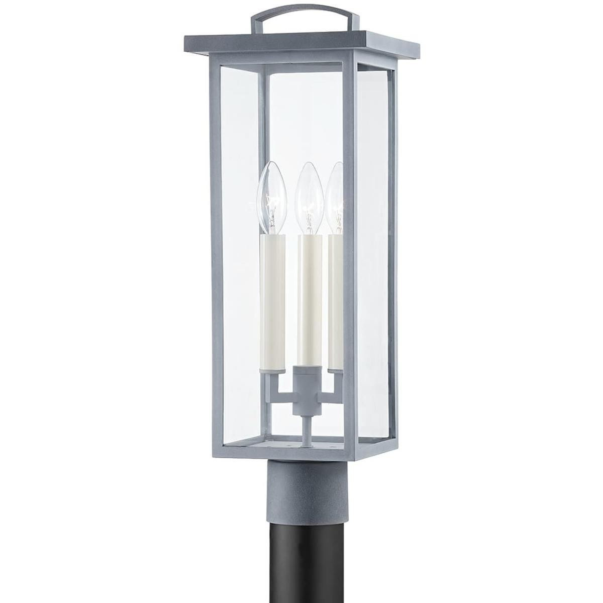 Troy Lighting P7524WZN Eden 3 Light 21 inch Weathered Zinc Post