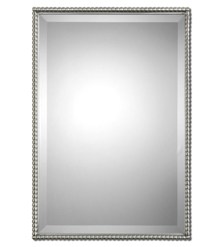 Uttermost 01113 Sherise Rectangle 31 X, Brushed Nickel Rectangular Bathroom Mirror