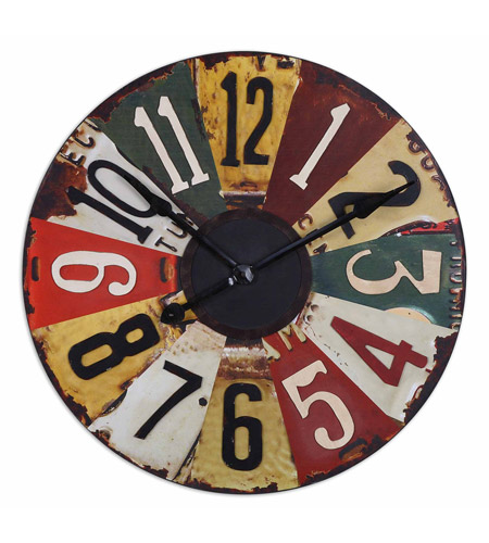 Uttermost 06675 Vintage License Plates 29 X 29 inch Wall Clock