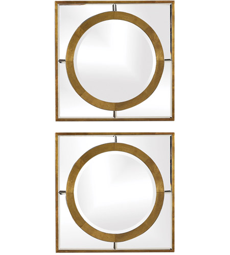Antique Gold Wall Mirrors Set, Uttermost Wall Mirror Antique