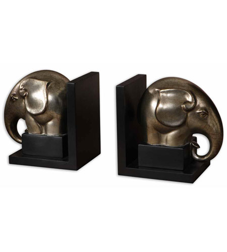 Uttermost 19388 Abayomi 8 inch Antiqued Champagne Bookends photo