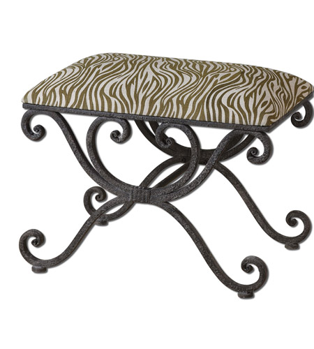 Uttermost 23089 Aleara Weathered Wrought Iron Small Bench photo