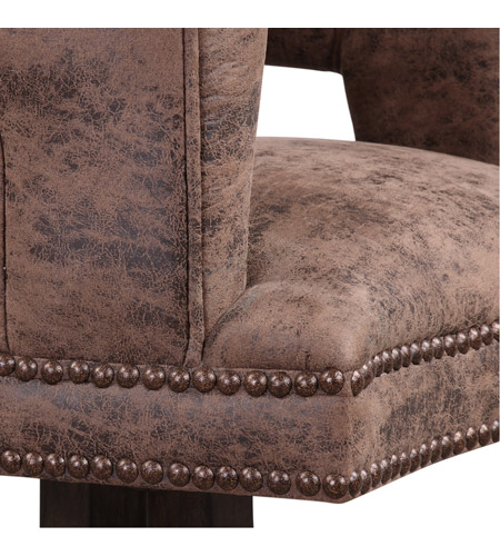 Uttermost 23409 Waylon Distressed Cocoa Brown Fabric and Dark Walnut Swivel Chair 23409-A4.jpg