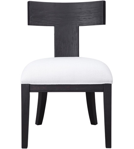 Uttermost 23533 Idris Charcoal Black, Black And White Armless Chair