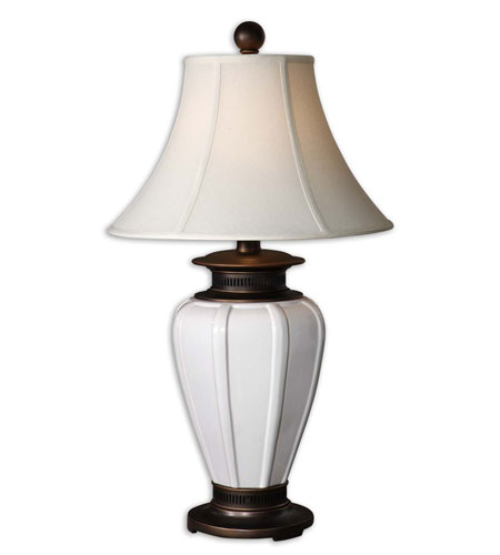 Uttermost Amiela Table Lamp in Antiqued White Porcelain 26425 photo