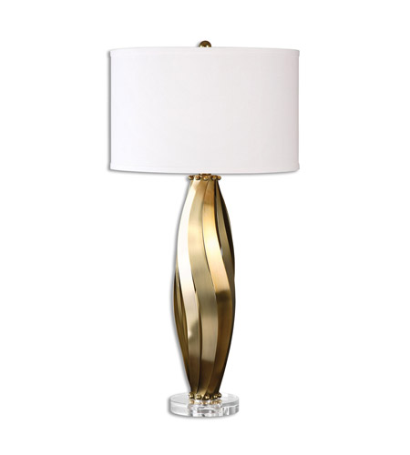 Uttermost Volos 1 Light Table Lamp in Brushed Brass 26667-1