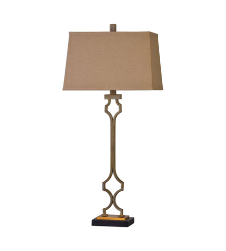 Uttermost 27140 Vincent 38 inch 150 watt Gold Leaf Table Lamp Portable Light