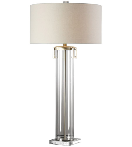 Brushed Nickel Table Lamp Portable Light, Clear Acrylic Floor Lamps