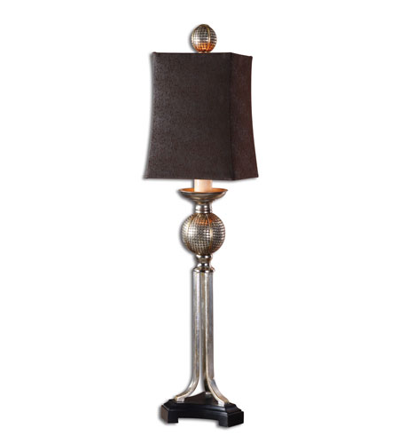 Uttermost Afton Buffet Table Lamp in Lightly Antiqued Silver Champagne Leaf 29135-1 photo