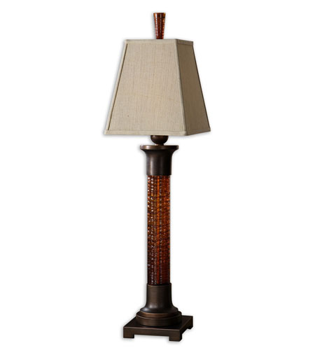 Uttermost Aquilla Table Lamp in Amber Tinted Sugar-Spun Glass 29654 photo