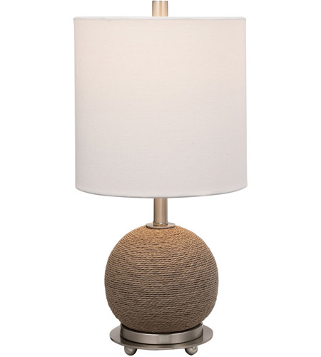 Uttermost 29788-1 Captiva 19 inch 100.00 watt Natural Rattan with Brushed Nickel Details Accent Lamp Portable Light photo