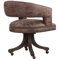 Uttermost 23409 Waylon Distressed Cocoa Brown Fabric and Dark Walnut Swivel Chair 23409-A2.jpg thumb