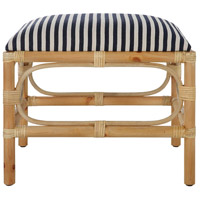 Uttermost 23666 Laguna Navy and White with Naturally Finished Solid Wood Bench, Small photo thumbnail