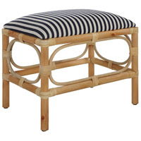 Uttermost 23666 Laguna Navy and White with Naturally Finished Solid Wood Bench, Small alternative photo thumbnail