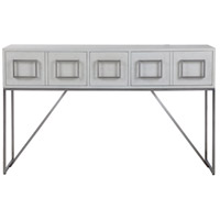Uttermost 24954 Abaya 54 inch Soft White and Light Gray with Brushed Nickel Console Table photo thumbnail