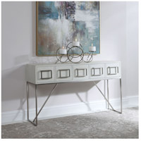 Uttermost 24954 Abaya 54 inch Soft White and Light Gray with Brushed Nickel Console Table alternative photo thumbnail