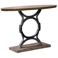 Uttermost 25844 Wynn 48 inch Aged Steel and Light Walnut with Aged Gray Wash Console Table 25844-A.jpg thumb