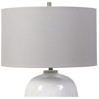 Uttermost 28390-1 Winterscape 26 inch 150.00 watt Cream-Ivory Drip Glaze and Brushed Nickel Table Lamp Portable Light 28390-1_A3_SHADE-LIGHT-OFF.jpg thumb