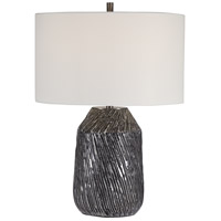 Uttermost 28397-1 Malaya 24 inch 150.00 watt Graphic Black and White with Brushed Nickel Table lamp Portable Light photo thumbnail