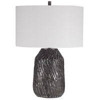 Uttermost 28397-1 Malaya 24 inch 150.00 watt Graphic Black and White with Brushed Nickel Table lamp Portable Light alternative photo thumbnail